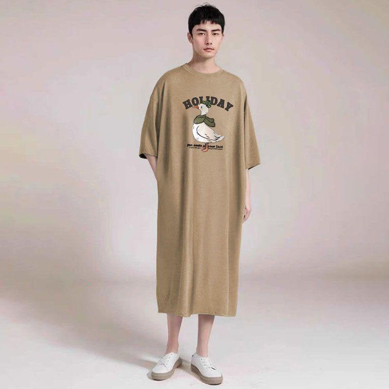 Men's Oversized Hoodie Robe Long Knee-Length Sleepwear, Fashion Pullover Bathrobe for Home and Lounge