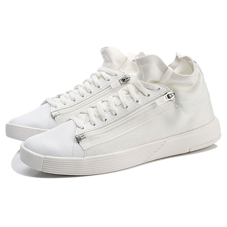 Li-Ning Chillout Zip Lightweight Mid-Top Skate Shoes Women Sneakers Off-White AGBN026-2