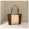 Retro Color Matching High Quality PU Leather Women's Shoulder Bags Versatile Female Handbag Large Capacity Ladies Tote Bag