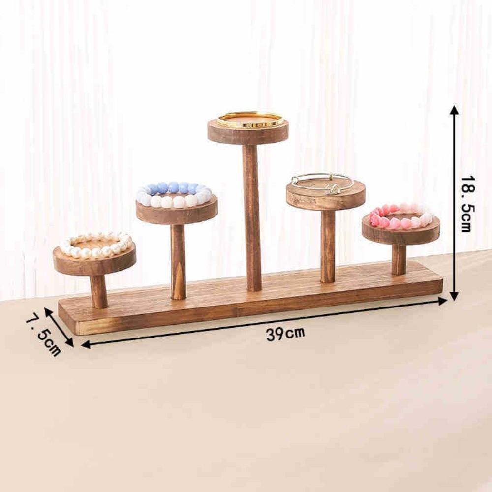 Wood Walnut Jewelry Rack Multi Round Versatile Desktop Display Stand Multi-layer Stepped Plant Display Rack Ornaments Display
