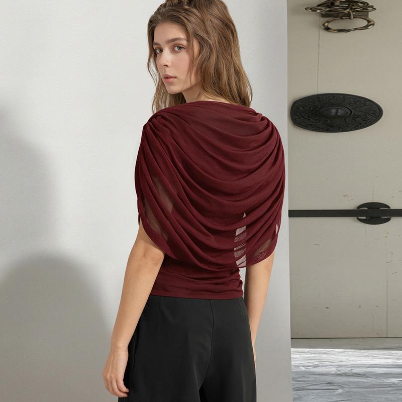 European Style Women's Solid Sleeveless Scarf Collar Top