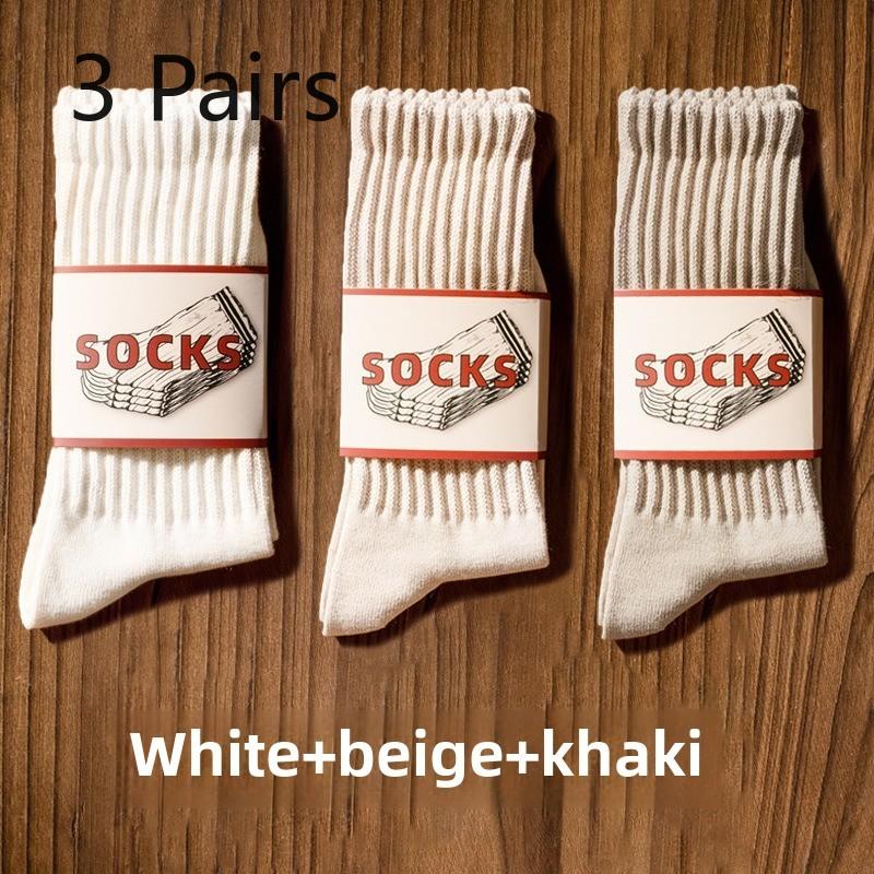 

3 пары мужских и женских длинных хлопковых носков в ретро-спортивном стиле 3 pairs