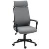 Office Chair with Soft Backrest, Casters, Armrests, Height-Adjustable Desk Chair, Faux Wool, Gray