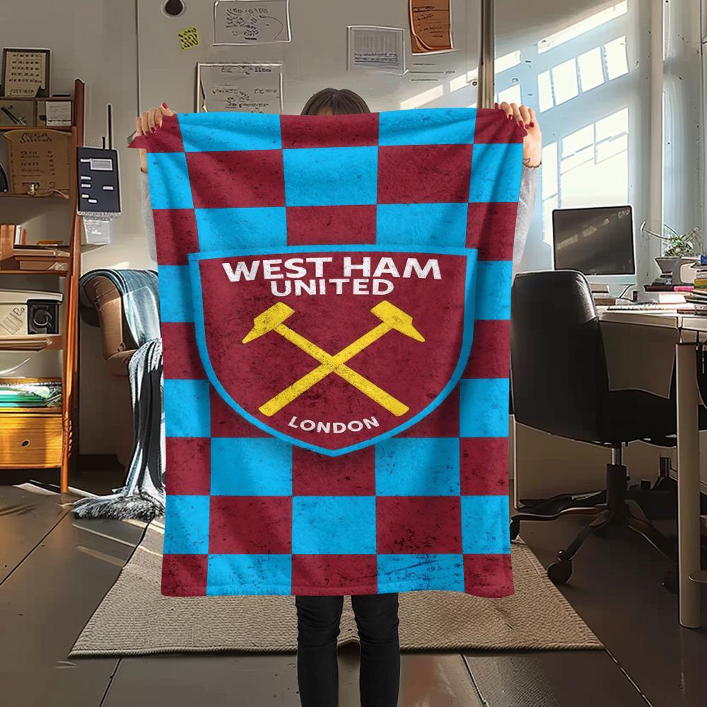 

WHUFC logo Print FlAannel Blanket, High quality Comfortable for All Seasons, Home Decor, Warmth and Comfort 80cm x 120cm