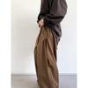 Vintage Brown Baggy Cargo Pants Men Koraen Harajuku Suit Pants Office Casual Trousers Wide Leg Work