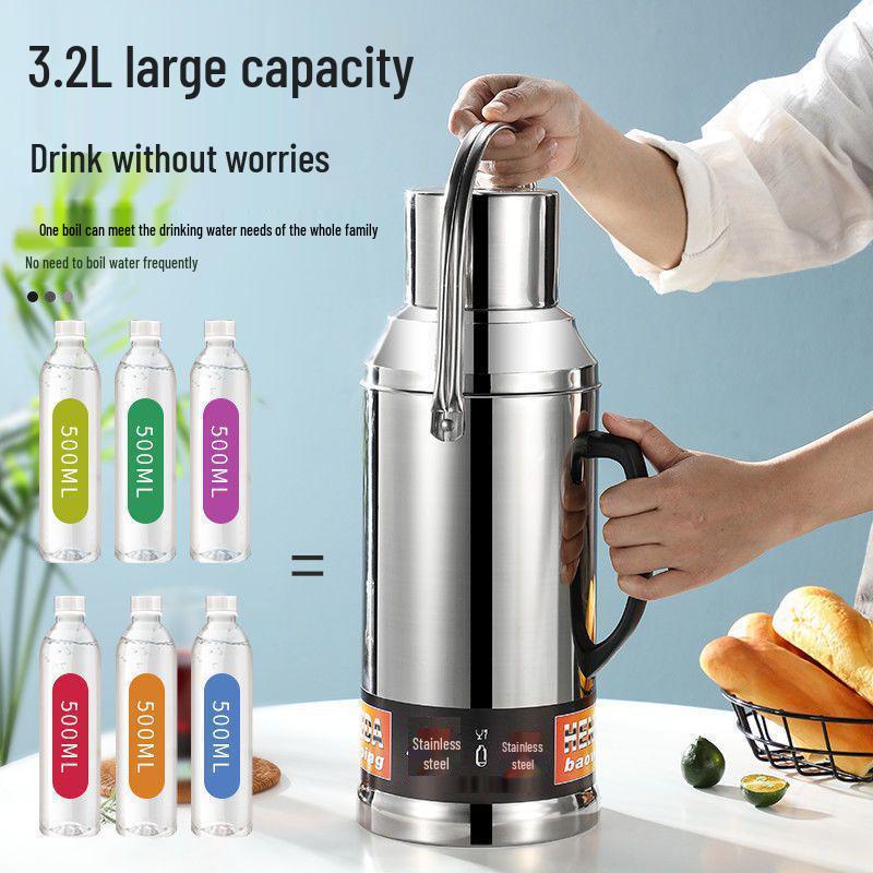 Stainless Steel Insulated Thermos | Large Capacity Hot Water Bottle & Warmer