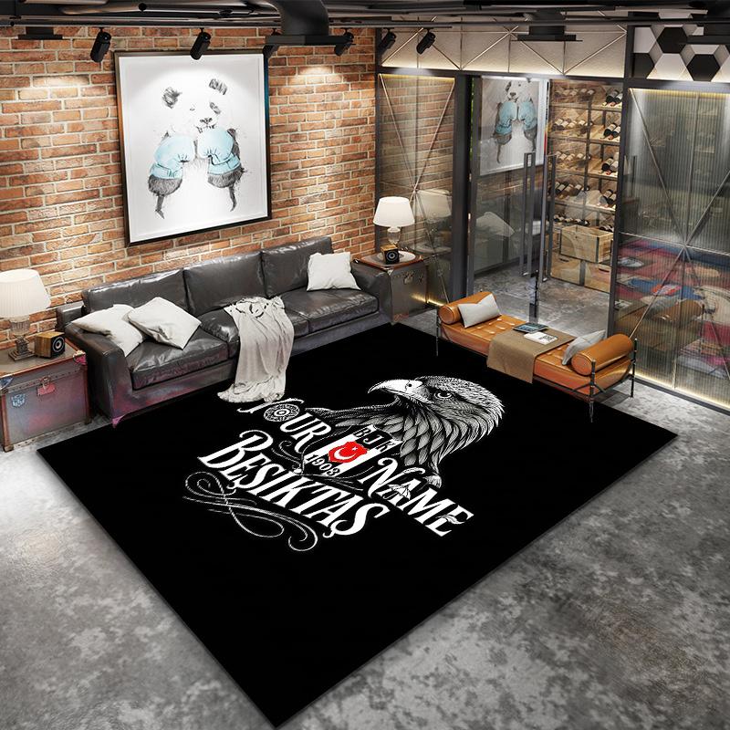 Besiktas Gymnastics Club Custom Name Carpet Rug For Living Room Bedroom Home Sofa Decoration Kids Play Nonslip Floor Mat