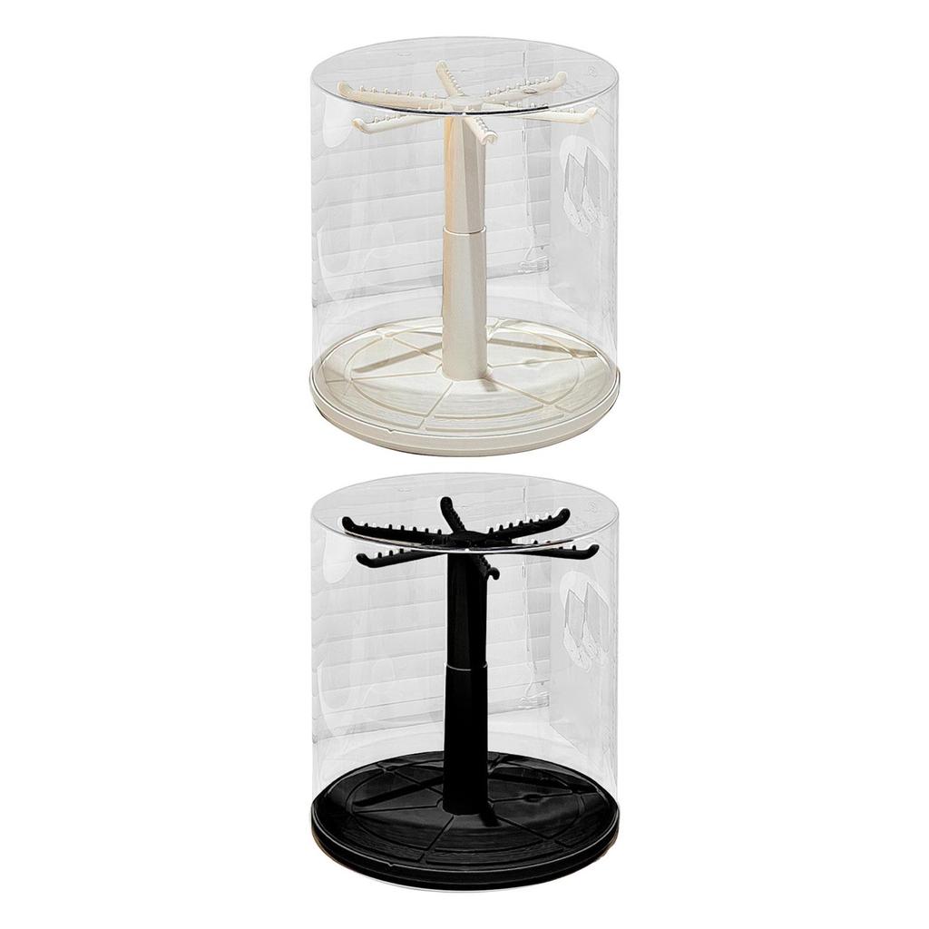 Rotating Clear Display Case for Doll Keychains Stackable Organizer Display Stand for Desktop Office Cabinet Home Countertop