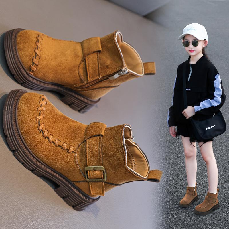 Kids Boots Boys And Girls Sport Shoes All-Match Comfortable Black Baby Girls Non-Slip Boots