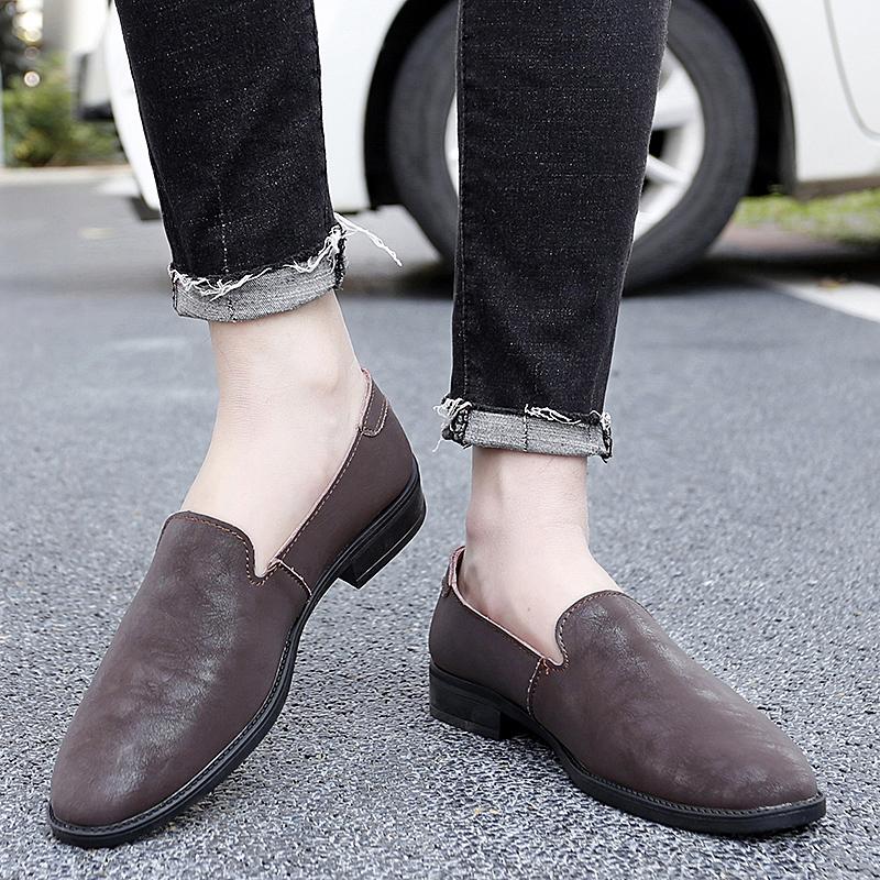 Fashion High Quality Brand Men's Leather Casual Shoes Soft Sole Comfortable Flat Bottom Loafers Classic Brown Men's Business Dress Shoes