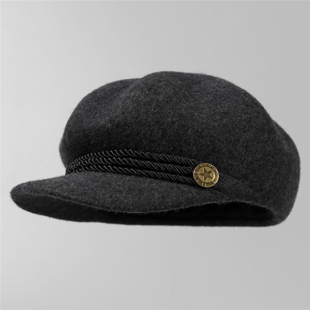 New fashion wool beret women's autumn and winter hat foreign gas cap adjustable versatile mother octagonal hat