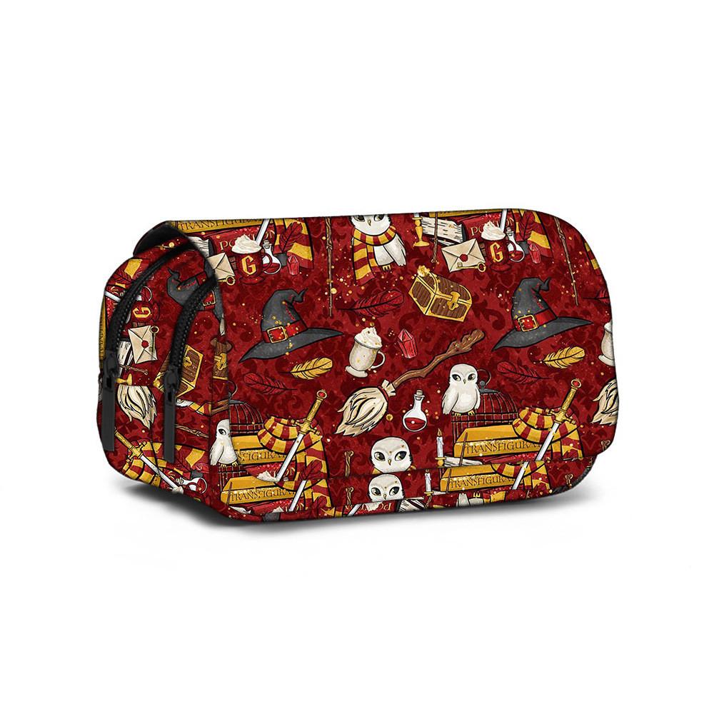 Astuccio Doppio Strato Harry Potter in Materiale di Nylon per Studenti e Bambini