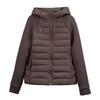 Light and thin European and American fashion women's clothing spliced cotton clothes, jackets, slim and thin stand-up collar down cotton clot
