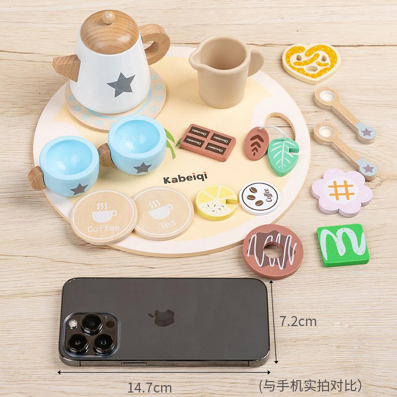 Early Education Children Simulation Play House Afternoon Tea Tea Set Toy Parent-Child Role-Playing Game Wooden