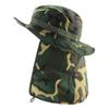Men's and women's outdoor camouflage sun protection hat neck protection devil hat sunshade UV protection bucket hat leaf shawl hat