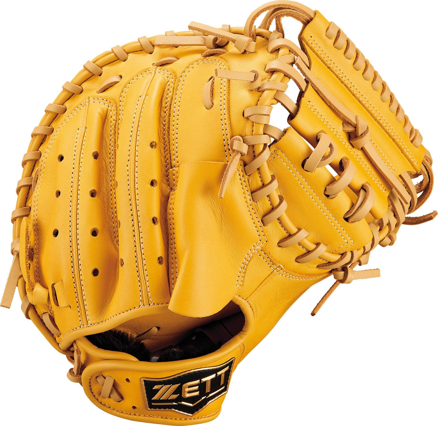 

ZETT Ground Hero Youth Baseball Softball Mitt for True Yellow x Pastel Brown BJCB76522F Catcher s Left-Handed Throwers, (5432)