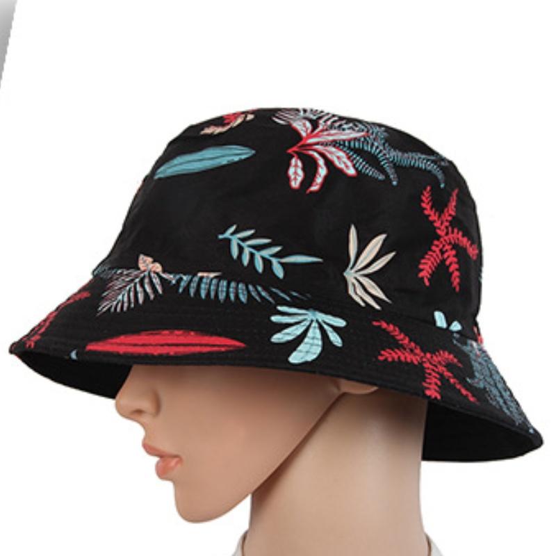 Versatile Style Hat Flower Print Womens Sunshade Hatscaps Fishermans