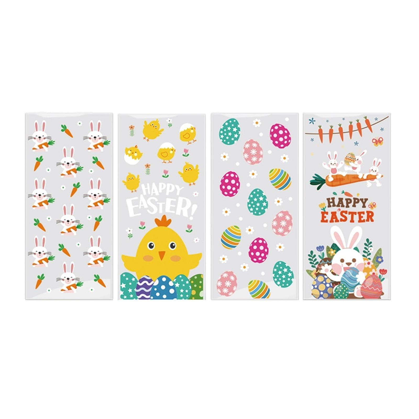 Пасхальные целлофановые пакеты для конфет, 50 шт. пакеты для угощений и печенья, подарочные пакеты с 60 шт. золотых скруток для пасхальных сувениров для вечеринок, 4 стиля One Size