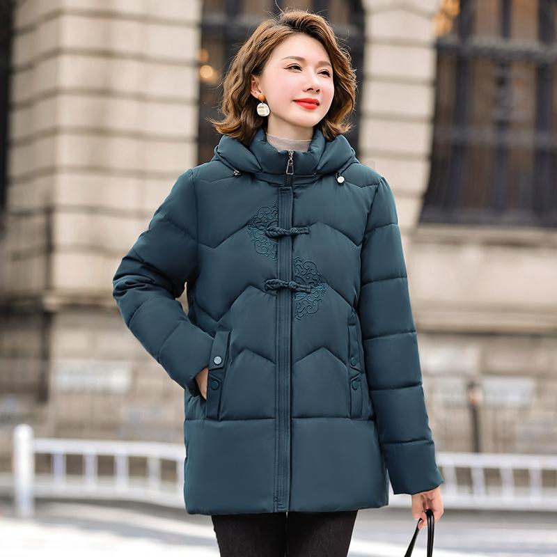 Middle-aged and elderly cotton clothes women's fashion thickened cotton-padded clothes winter new mother clothes winter clothes thickened coat grandm