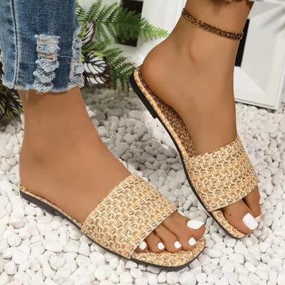 Modische Damenschuhe im Sale 2025 Sommer Outdoor Bequeme Damen Hausschuhe Heißer Verkauf Damen Quadratische Zehenpartie Gemischte Farben Übergröße Sandalen