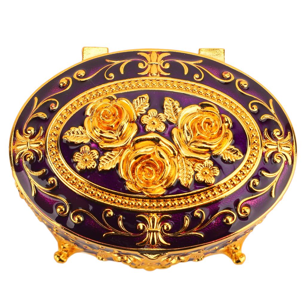 Metal Jewelry Box Vintage Zinc Alloy Decorative Easy To Maintain Keepsake Box for Necklace Earring