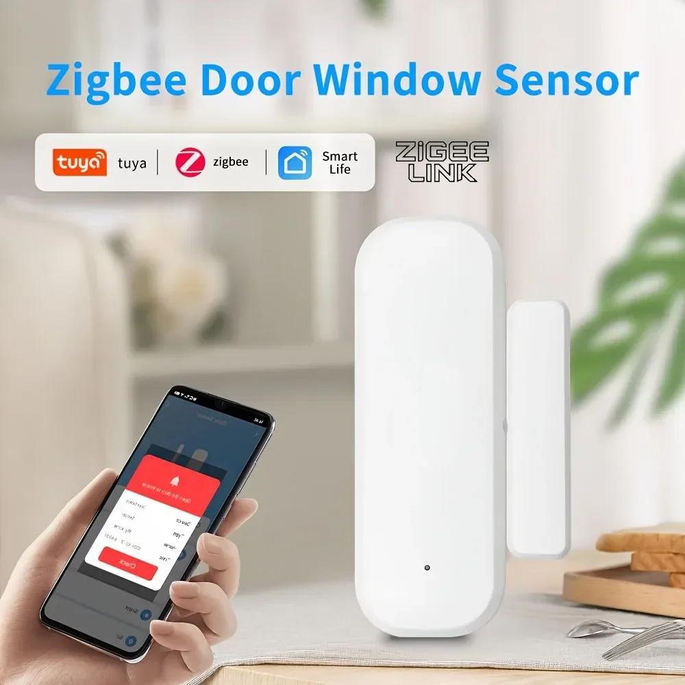 Tuya Zigbee Door Sensor for Smart Home Wireless Window Detector Remote Control Smart Life APP Alexa Home Security Alarm System