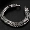 Stainless Steel Mesh Hand Skull Bracelet Man Rock and Roll Metal Wristband Bangle Link Chain Men's Party Jewelry Best Friends
