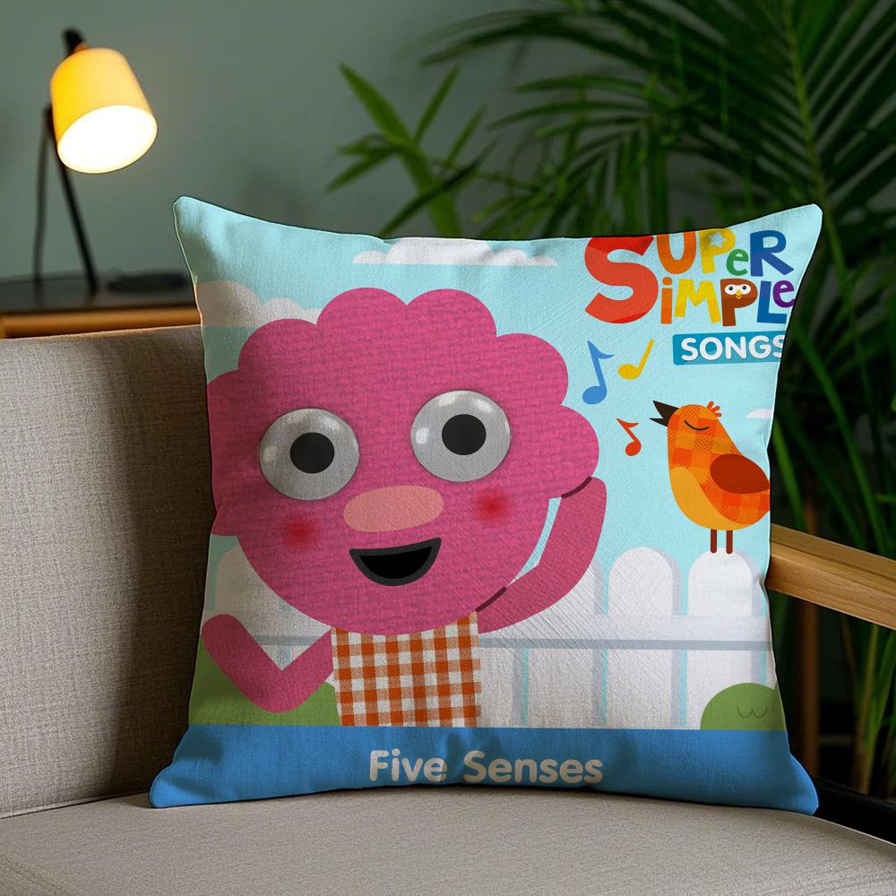 Cartoon Noodle & Pals Cushion Cover Soft Short Plush Double-Sided Printing Home Decor Machine Washable Pillow Case Gift