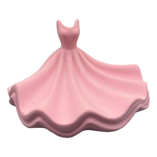 

Jewelry Storage Tray Matte Finish Elegant Ballet Skirt Design Organizer Stylish Tray for Rings Earrings Necklaces Keys розовый
