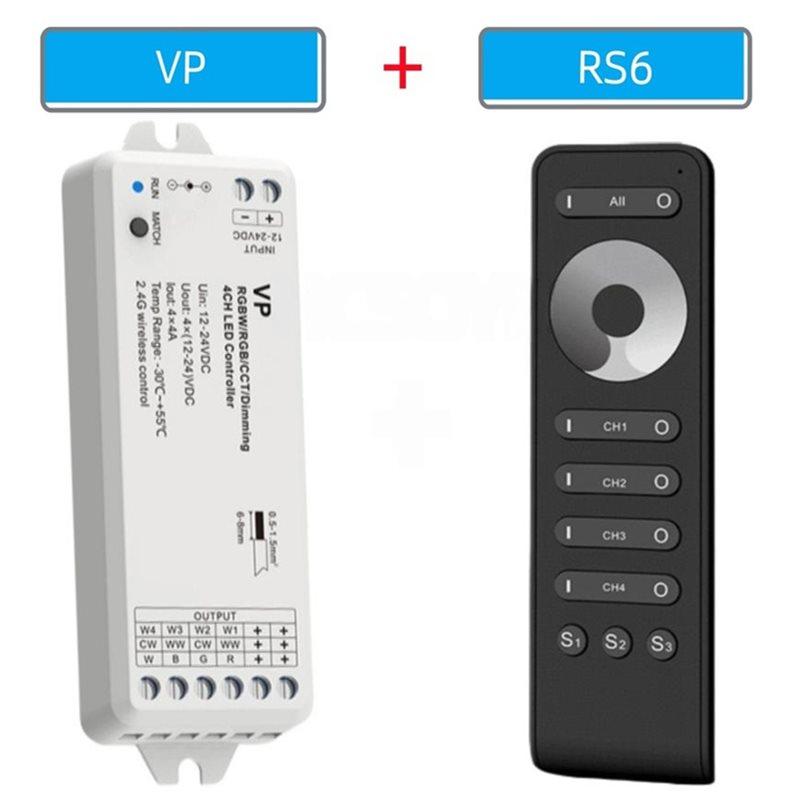 SHGO-Standalone Dimmer Kit 4CH For RGBW/RGB/CCT LED Strips Featuring 2.4G Remote Control