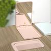 Oglindă de machiaj de tip rabatabil cu pieptene Mini oglindă compactă de buzunar pliabilă Set oglindă pieptene de călătorie
