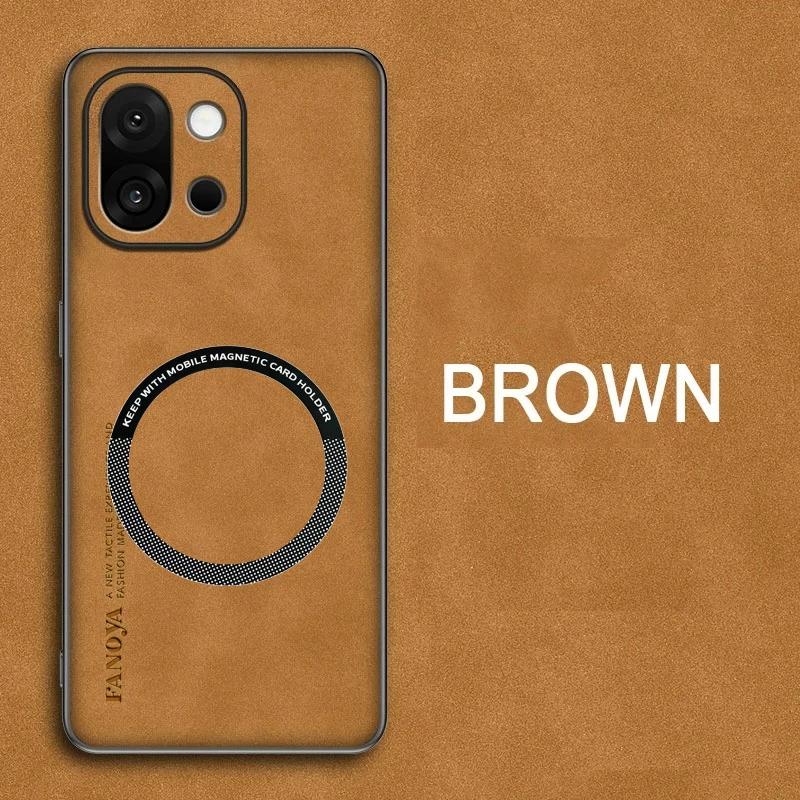 Business Sheep Skin Leather Case For OnePlus 15 13 13T 12T 13 ACE 5 Magnetic Wireless Charge Shockproof Anti-Fingerprint Cover