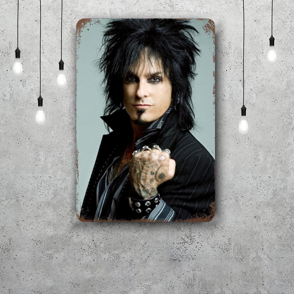 Nikki Sixx Vintage Tin Sign Home Decor Wall Decor Art Wall Mural Room Decoration Decor Retro Metal Sign Plate Bar Posters