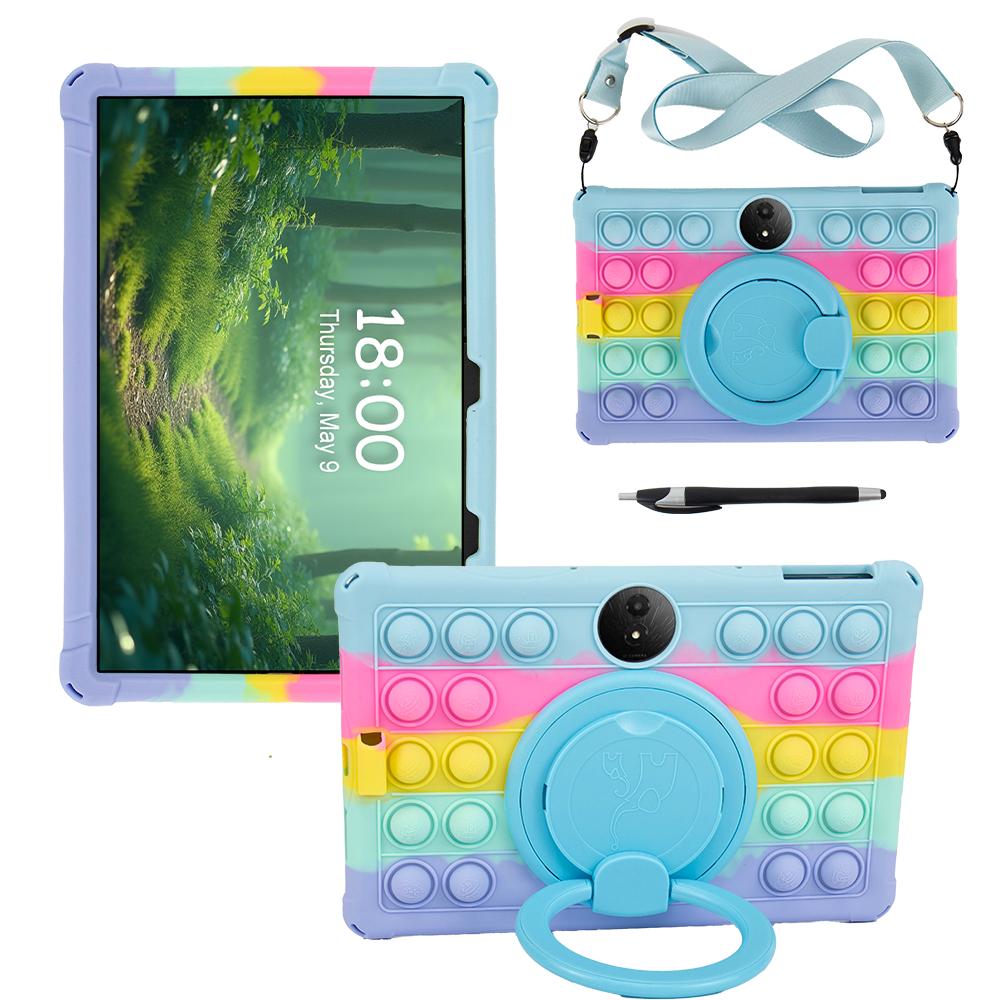 Kids Case for TCL Tab 11 Gen2 11 inch 9465X 11" Decompression Bubble Bracket Tablet Cover with Shoulder Strap & Pen