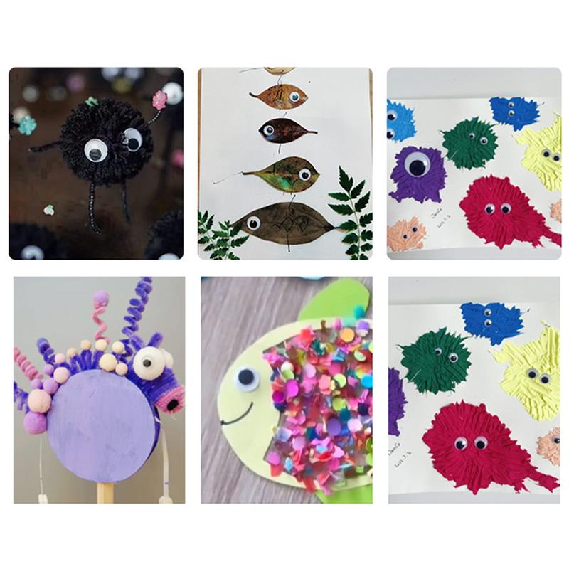 100 Stück/Packung Selbstklebende Wackelaugen für Puppenzubehör Augen DIY Scrapbooking Bastelprojekte Handarbeiten Handgemachtes Spielzeug TMZ