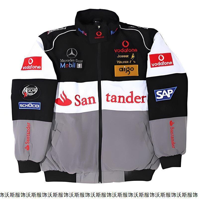 Herren Damen Motorrad Rennstil Winddichte Jacke Lässiger Biker Mantel Leichte Bestickte Retro Sport Oberbekleidung