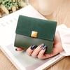 Women PU Leather Short Wallet Color Block Bifold Wallet Card Holder ID Window Coin Pocket Cash Organizer Clutch Purse