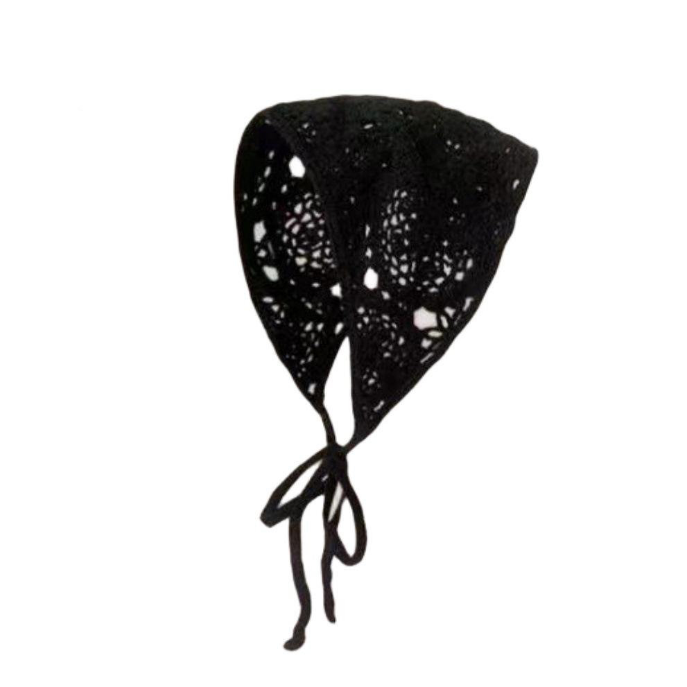 Ręcznie robiona szydełkowa trójkątna chusta na głowę: Francuski Retro, Wszechstronny, Styl Pastoralny