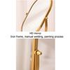 New Desktop Makeup Mirror Household Bedroom Vanity Mirror Iron Frame Oval Cosmetic Mirrors Two Style Flat Base and Storage Base