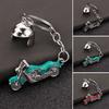 Keychain Pendant Motorcycle Shape Zinc Alloy Key Chain with Electroplated Double Helmet Design Cool Street Style Key Holder Backpack Car Accessory