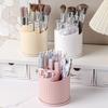 360 Rotating Makeup Brush Holder 5 Slots Cosmetic Organizer Flower Design Spinning Makeup Brush Cup Pen Holder for Vanity Eyeliners Eyebrow Pencils