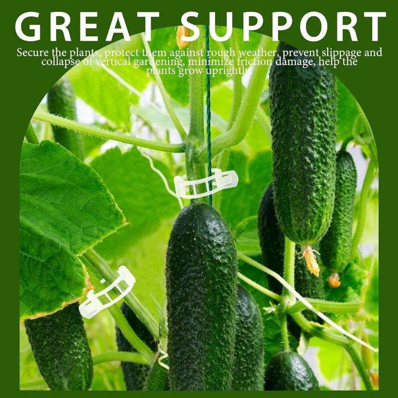 500/50Pcs Plastic Plant Support Clips Reusable Plant Vine Protection Grafting Fixing Tool for Vegetable Tomato Garden Supplies