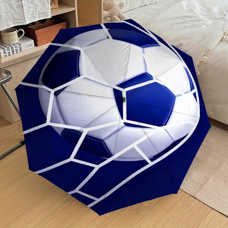 1pc Soccer Goal Pattern Umbrella Design Automatic Opening and Closing Umbrella, High-quality Travel Umbrella,  C1128217