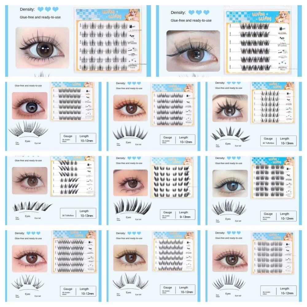 Makeup Adhesive False Eyelashes DIY Glue Free Fake Lashes Self-adhesive Lash Clusters  Makeup Tool