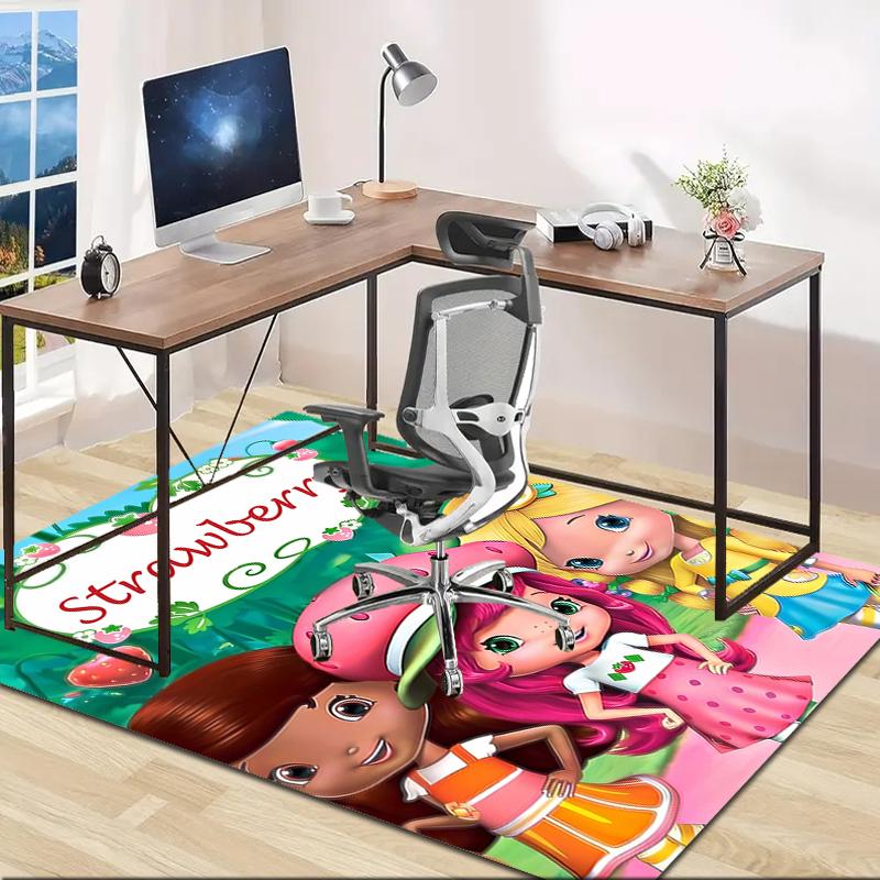 1pc Strawberry Princess5 Design Area Rug - Non-Slip, Soft & Cozy Floor Mat for Living Room, Bedroom, Office - Indoor/Outdoor Decorative Carpet
