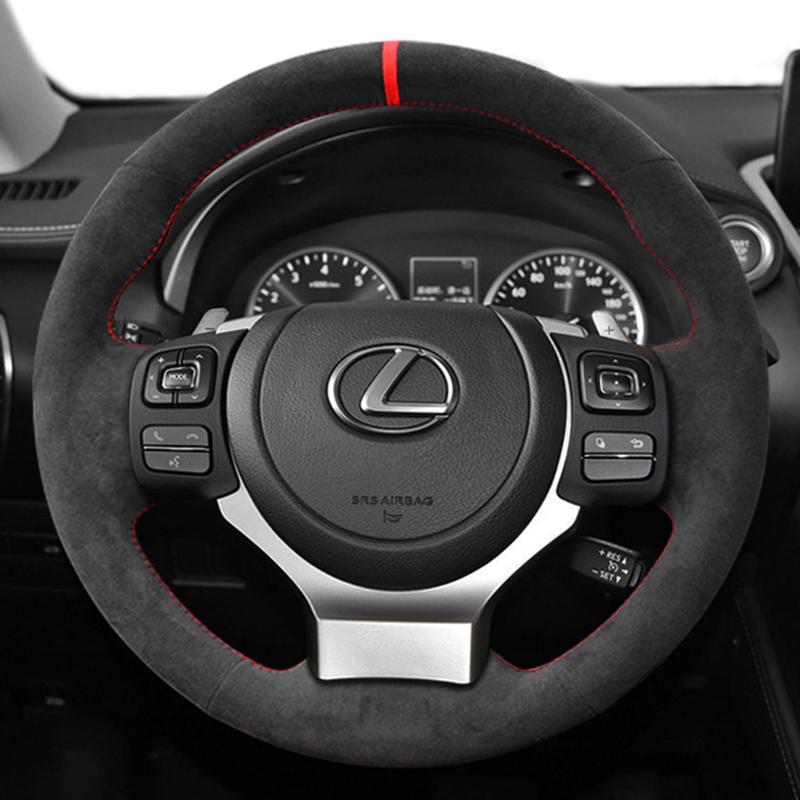 Car Steering Wheel Braid Cover Suede Leather 100% Fit For Lexus NX300 NX300H IS350 2015- Auto Interior Accessories