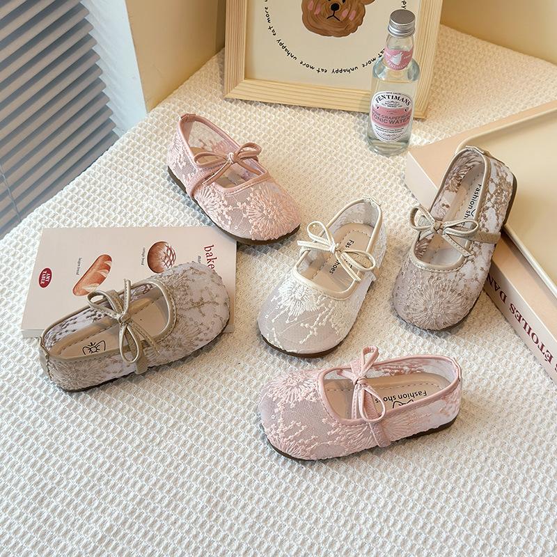 Kinder Ballerinas Schuhe Mädchen Spitze Prinzessin Schuhe Baby Schüler Weiche Sohle Schuhe für Kinder Party Auftritt