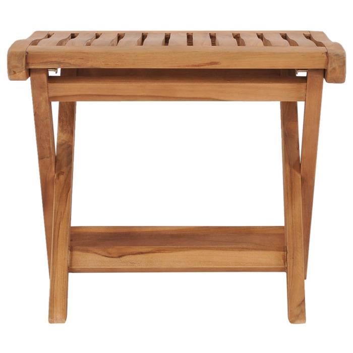 Repose-pied pliable - VIDAXL - Bois de teck - Brun - Jardin - Contemporain