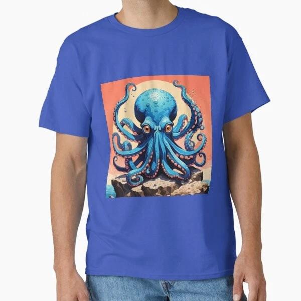 Blue Octopus Classic Tshirt Made In Usaaus Tshirt S2xl S