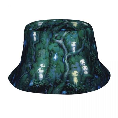 Spirit Of The Forest Kodama Unisex Bucket Hat Customize Summer Travel Beach Princess Mononoke Studio Hats